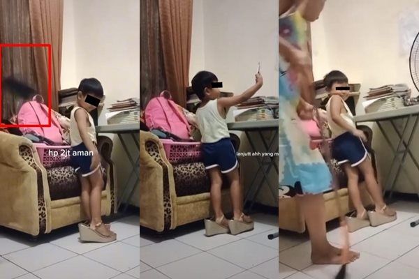 Viral Bocah Lelaki Pakai High Heels Lakukan Aksi Di Luar Nalar yang Bikin Emak Emosi. (TikTok)