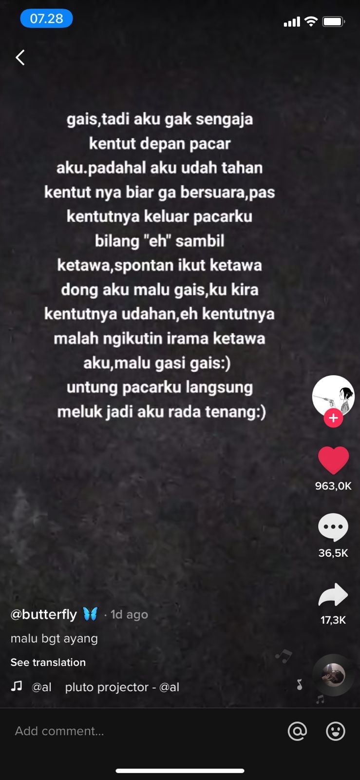 Kentut di depan pacar sampai berirama, perlakuan sang kekasih bikin publik tak habis pikir (TikTok/gupssh)