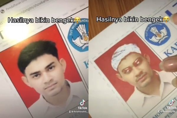 Cowok Cetak Kartu Peserta Ujian, Penampakan Fotonya Malah Jadi Horor (TikTok)