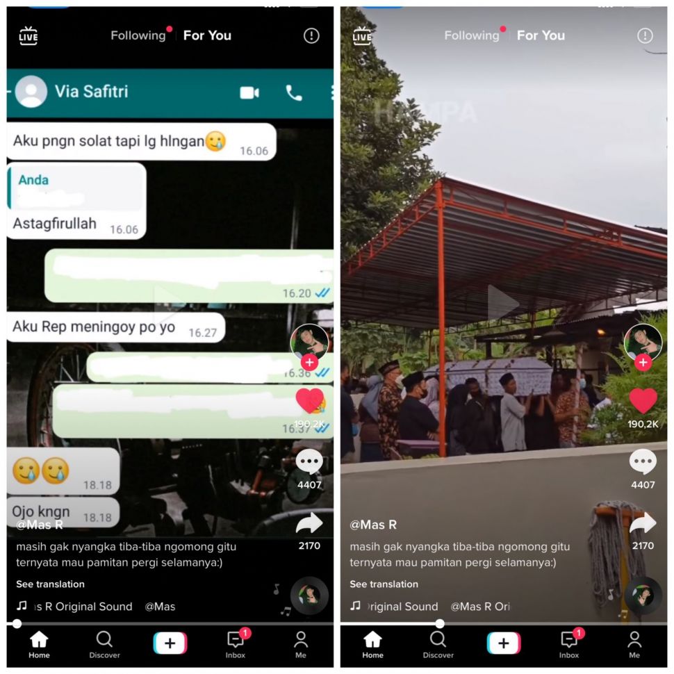 Nyesek, gadis remaja kirim pesan pamitan ke teman, ternyata pergi selamanya (TikTok/raflimuhajir_)