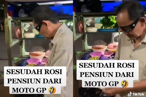 Viral Pria Mirip Valentino Rossi Terciduk Beli Nasi Goreng. (TikTok)