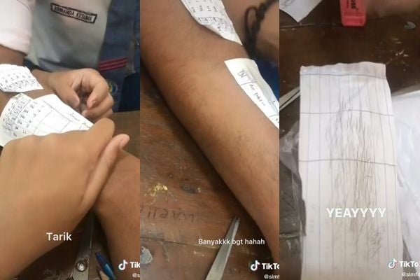 Viral Siswa Cowok Asyik Waxing Saat Pelajaran Pakai Modal Sederhana Ini. (TikTok)