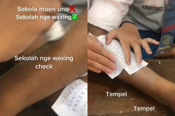 Viral Siswa Cowok Asyik Waxing Saat Pelajaran Pakai Modal Sederhana Ini. (TikTok)