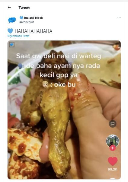 Paha ayam goreng mini (Twitter @convomf)