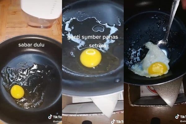 Viral Anak Kos Ini Sampai Masak Telur Puyuh Pakai Setrika dan Hair Dryer. (TikTok)