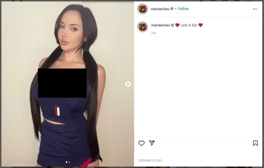 Model Playboy Mengaku Terlalu Cantik untuk Berkencan, Pria Takut Mendekat (instagram.com/marieechev)