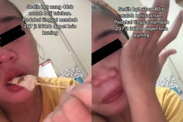 Viral Cewek Nangis Beli Sate Rp 40 Ribu Padahal Ditambah Bisa Buat Beli Mobil. (TikTok)