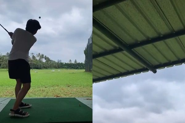 Viral Cowok Pukul Bola Golf, Ending Nyasar ke Atap Bikin Bapak-bapak Syok Sempat Dikira Petir (TikTok)