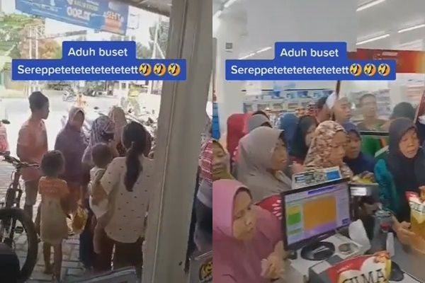 Emak-emak Serbu Minimarket Beli Minyak Promo sampai Desak-desakan (TikTok)