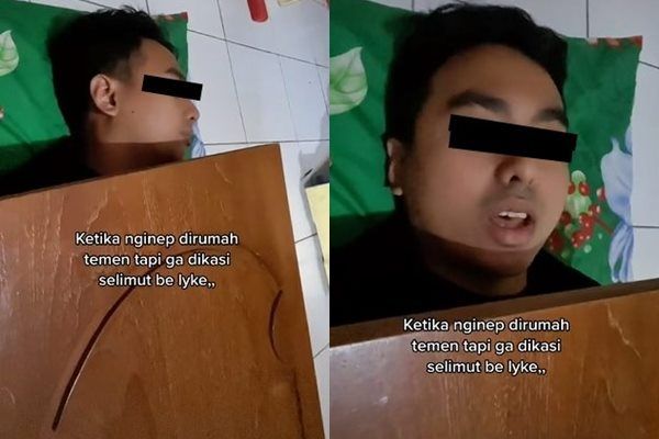 Viral Cowok Jebol Pintu Lemari Saat Nginap di Rumah Teman. (TikTok)