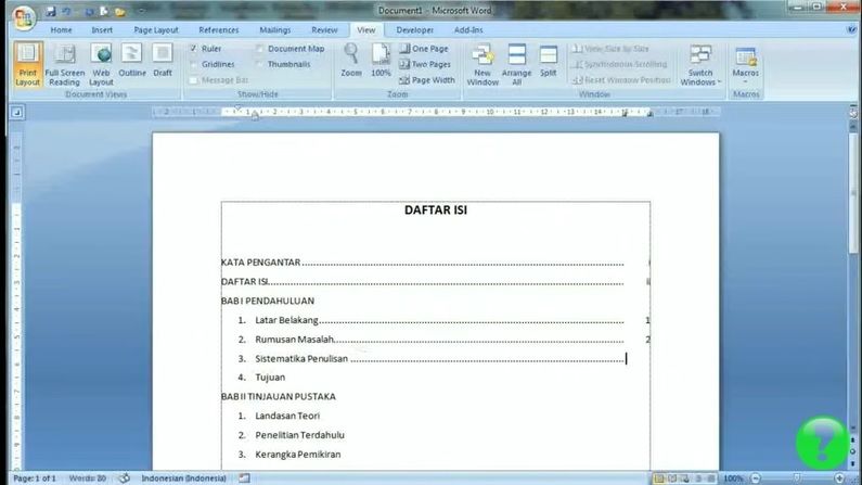 Cara Membuat Daftar Isi Yang Rapi Tutorial Microsoft 