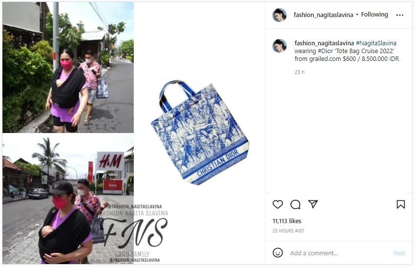 Nagita Slavina Pakai Tote Bag Dior (instagram.com/fashion_nagitaslavina)
