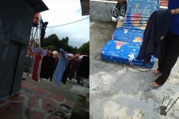 Anak Kos Jemur Kasur di Genteng, Syok Kasur Terbang dan Mendarat di Tempat Tak Terduga (TikTok)