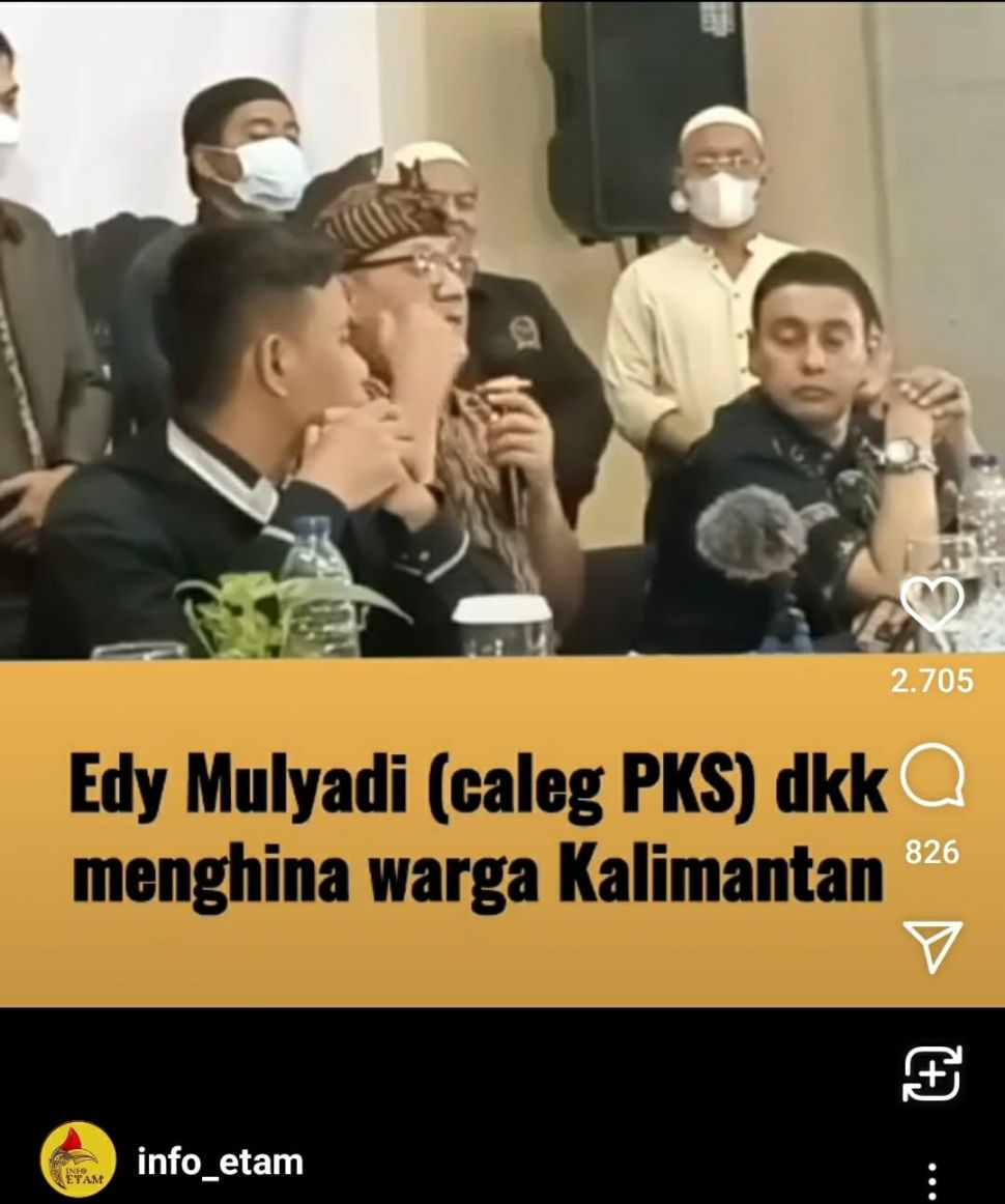 Tangkapan layar - Edy Mulyadi saat diduga menghina Kalimantan/instagram @info_etam