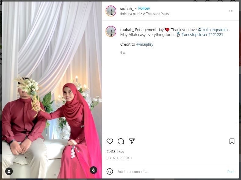 Viral Wanita Menjahit Baju Tunangan Sendiri (instagram.com/rauhah_)