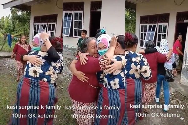 Wanita Beri Kejutan Usai 10 Tahun Tidak Pulang, Reaksi Keluarganya Bikin Publik Meneteskan Air Mata (TikTok)