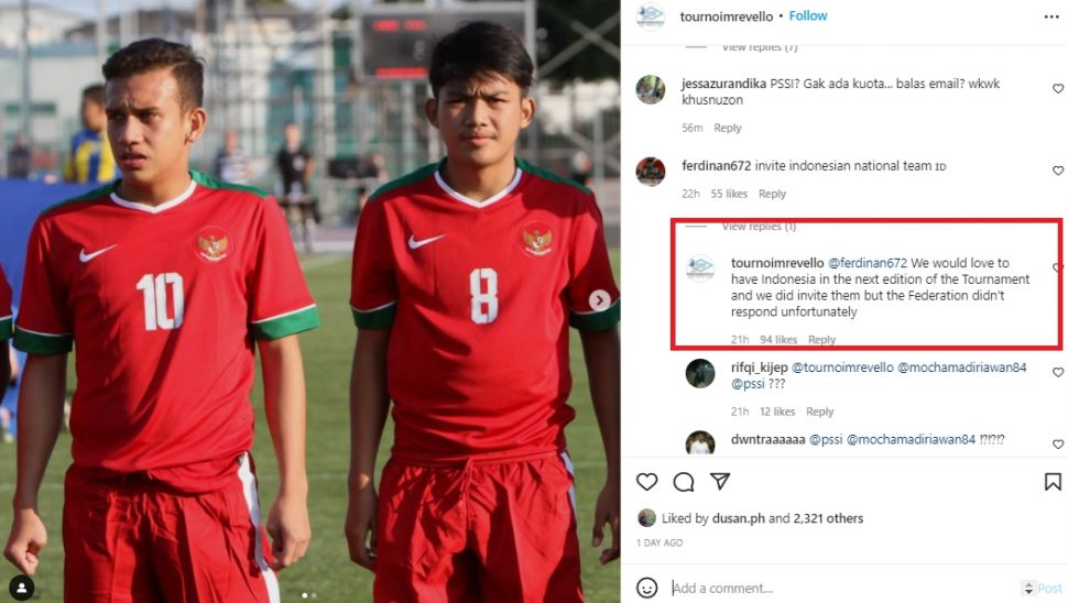 Timnas Indonesia diundang turnamen Toulon, tapi PSSI tak merespons. (Instagram/tournoimrevello)