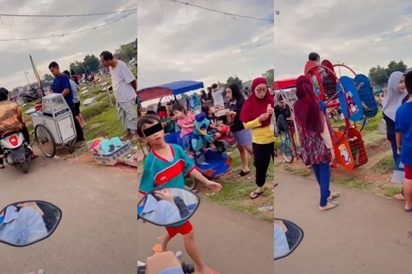 Viral Kuburan Jadi Pasar sampai Ada Odong-odong. (TikTok)