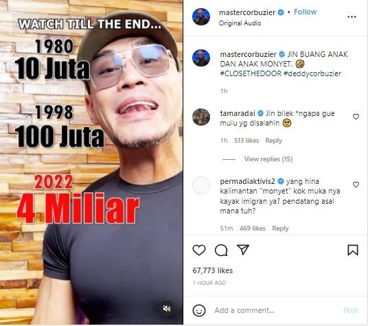 Deddy Corbuzier Skakmat Biang Keladi 'Tempat Jin Buang Anak'. (Instagram/@mastercorbuzier)