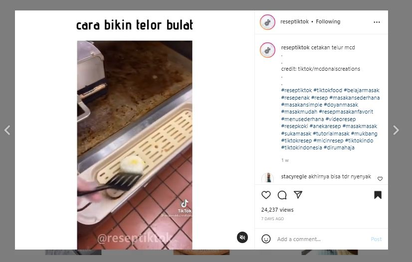 Video Ini Beberkan Rahasia Telur McDonalds yang Bentuknya Sempurna, Publik: Akhirnya Bisa Tidur Nyenyak. (TikTok/@mcdonalscreation/Instagram/@reseptiktok)