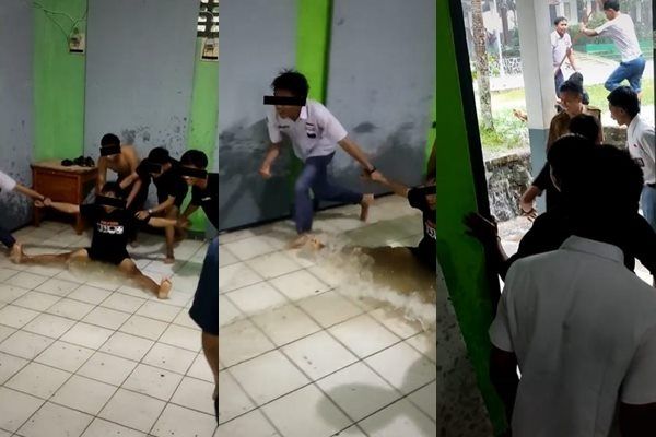 Viral Tubuh Siswa Diseret Jadi Serok Air Pengering Lantai Saat Kelas Banjir. (TikTok)