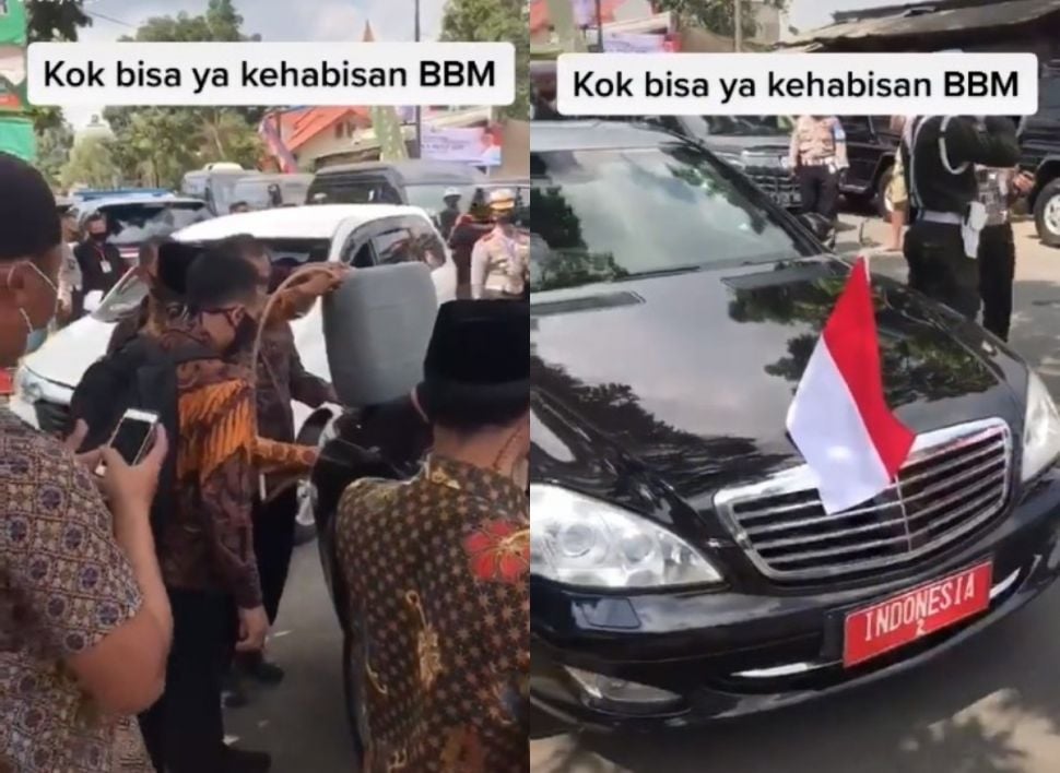 Mobil presiden isi bensin (tiktok.com/@roby.0_0)