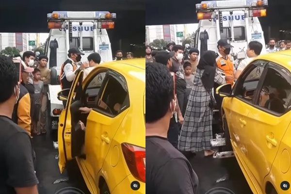 Viral Petugas Dishub Cekcok dengan Pasutri Pengendara Mobil. (Instagram/@jurnalisjunior)