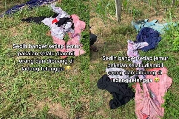 Wanita Sedih Gegara Jemuran Diambil Orang dan Dibuang di Ladang Tetangga, Publik Sarankan Ini (TikTok)