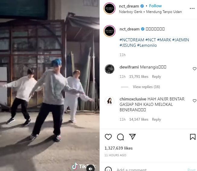 NCT Dream joget koplo [Instagram]
