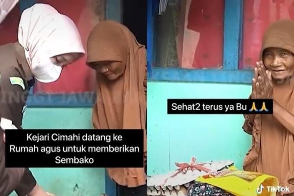 Detik-detik Mengharukan Jaksa Agung Beri Restorative Justice ke Agus. (TikTok/@kejaksaan.ri)