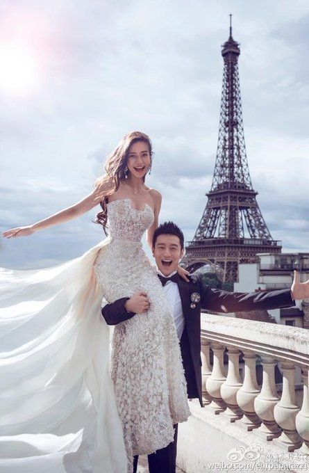 Aktris dan model Hong Kong Angelababy dan suaminya Huang Xiaoming (Instagram)