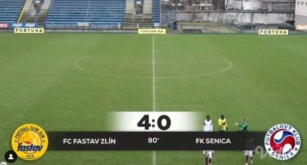 FK Senica dibantai 0-4 FC Zlin. (Tangkap layar Vidio.com)