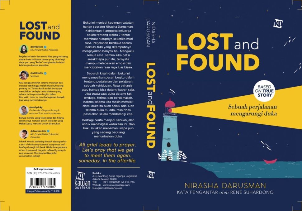 Buku Lost and Found: Sebuah Perjalanan Mengarungi Duka. (Nirasha Darusman)