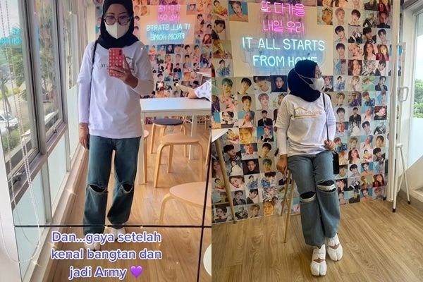 Emak-emak Pamer Gaya Sesudah Jadi Penggemar BTS, Penampilannya Bikin Anak Muda Insecure (TikTok)