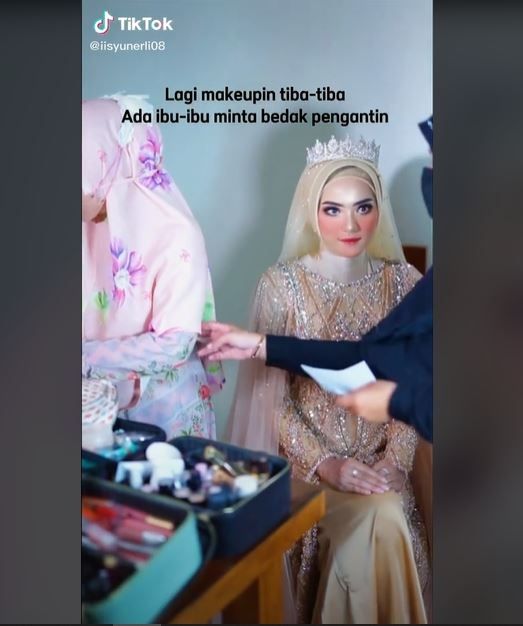 Viral MUA Dimintai Bedak Pengantin Ibu-ibu (tiktok.com/@iisyunerli08)