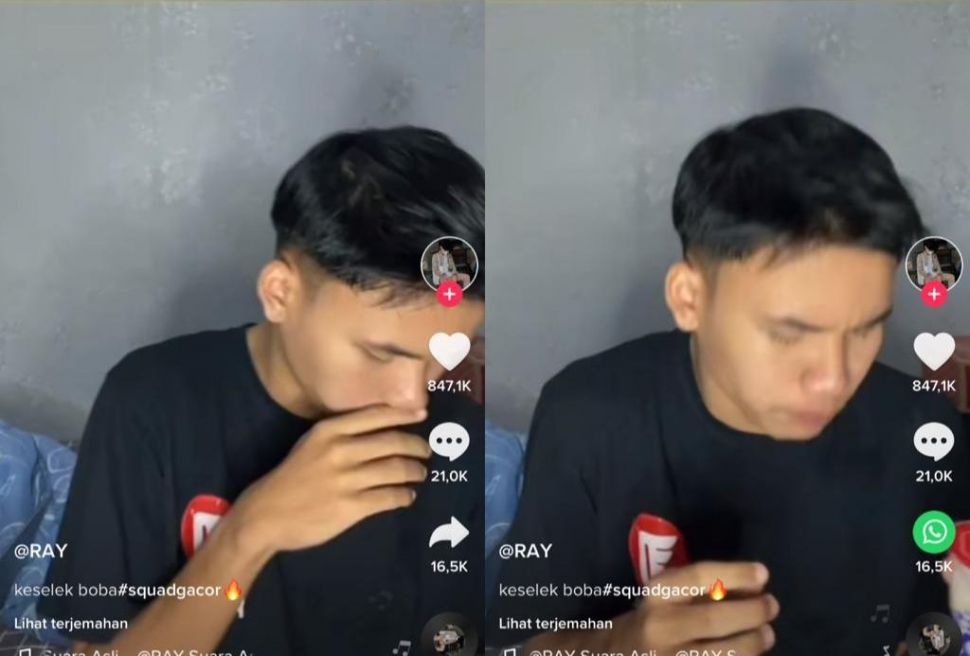 Viral Cowok Tersedak Boba Sampai Menembus Lewat Hidung, Warganet: Bukan Sulap Bukan Sihir (TikTok)