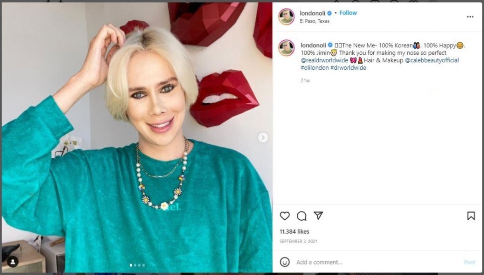 Influencer Oli London yang Ingin Jadi Pria Korea (instagram.com/londonoli)