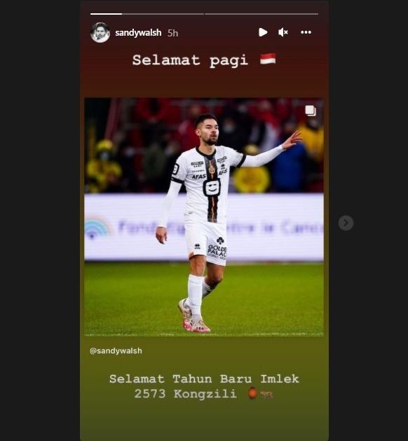 Sandy Walsh ucapkan Selamat Tahun Baru Imlek dengan tulisan bahasa Indonesia. (Instagram/sandywalsh)