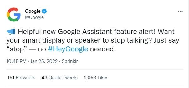 Cuitan fitur baru Google Assistant. [Twitter]