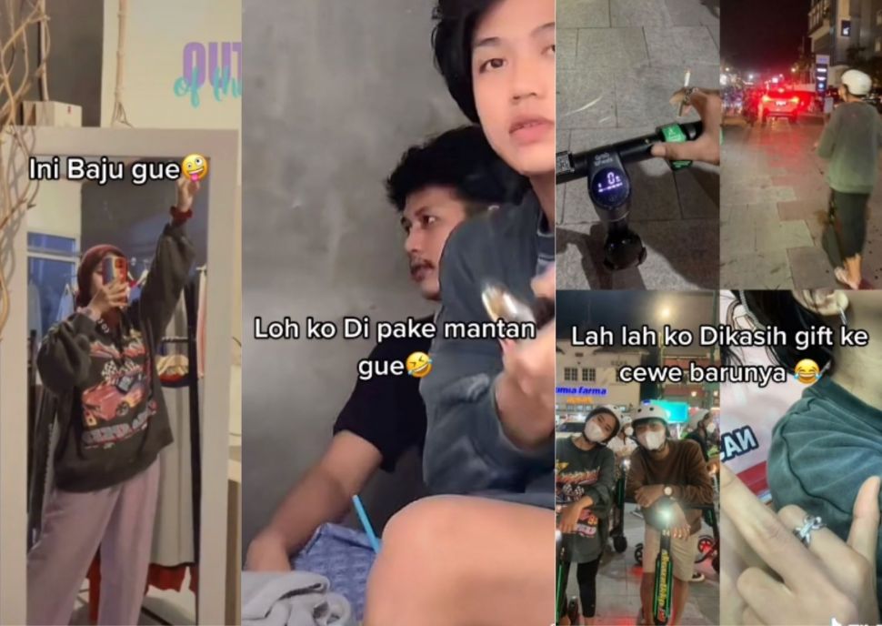 Penampakan foto baju yang dipakai 3 orang, nyatanya hanya milik seorang perempuan, warganet: the real bekas mantan. (TikTok/mrrggghhhhhh)