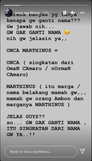 Klarifikasi Norman Kamaru soal isu pindah agama gegara nama [Instagram/@onca_marthinus]