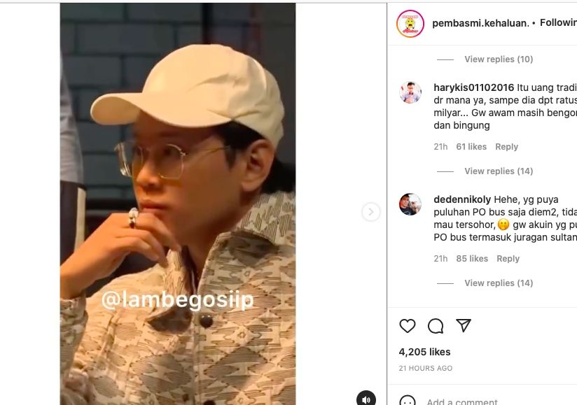 Indra Kenz ingin bayar utang negara viral [instagram] 