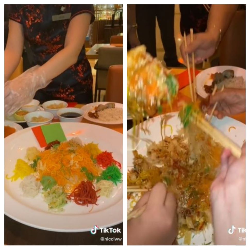 Menyantap Yu Sheng (TikTok @nicciww)