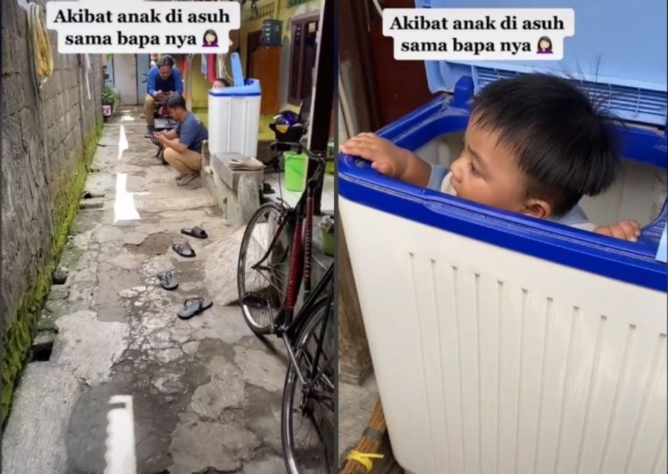 Anak dititip bapaknya (tiktok.com/@fitrotulwustho)