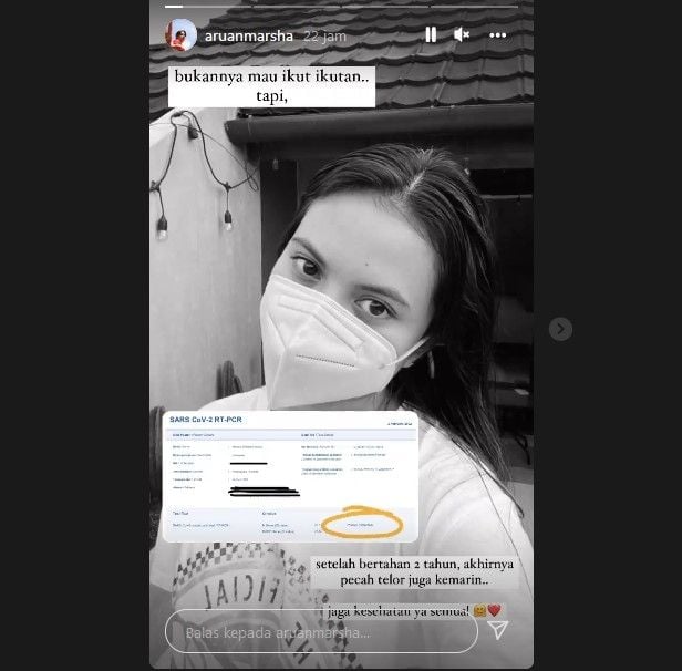 Marsha Aruan mengumumkan kalau dirinya positif Covid-19. [Instagram]