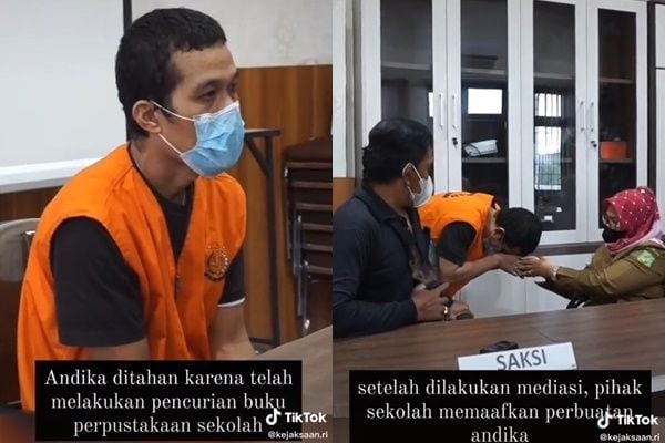 Pria Ini Mencuri Buku Demi Kebutuhan Keluarga, Kini Divonis Bebas Kejaksaan (TikTok/@kejaksaan.ri)