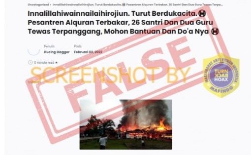 CEK FAKTA: Pesantren terbakar, benarkah? (turnbackhoax.id)