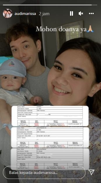 Audi Marissa, suami dan anaknya positif COVID-19 (instagram.com)
