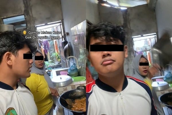 Bilang Tak Mau Makan Kalau Tak Diingatkan 'Ayang', Cowok Ini Langsung Ditabok Emak (TikTok)