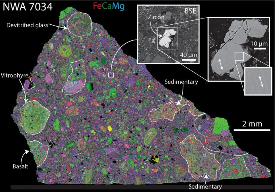 Meteorit Mars NWA 7034. [Science.org]